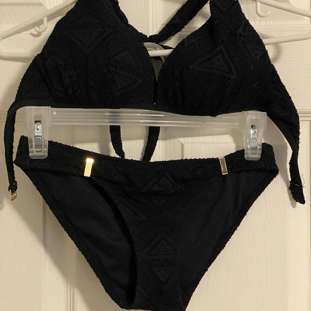 XS Black Dynamite crochet style bikini